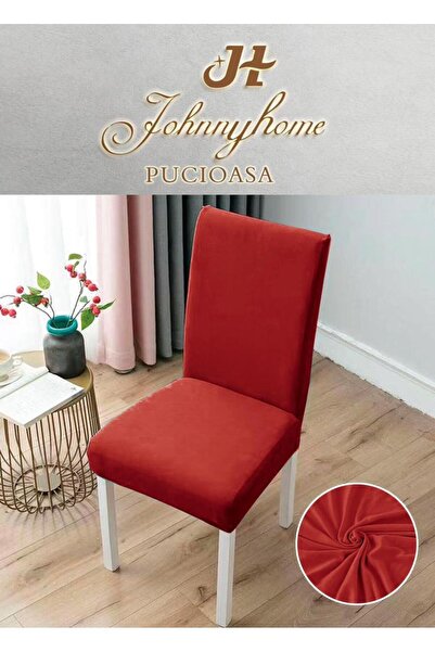 Inovius Set of 6 Elastic Chair Covers, Cotton, Red - SIPRHSC-09