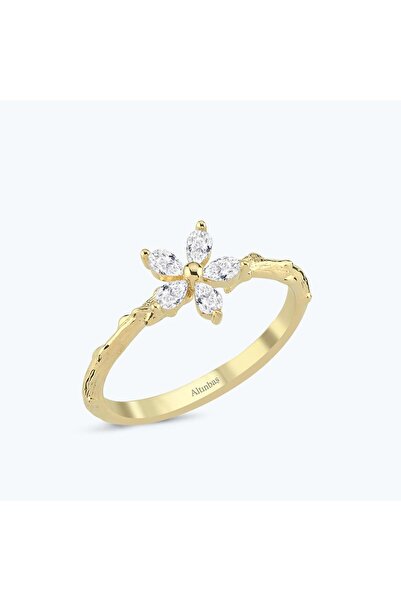 Altınbaş Altın Damla Taş Çiçek Yüzük