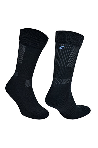 NORFOLK Leonardo Merino Wool Outdoor Hiking Socks 2-Pack Jet Black