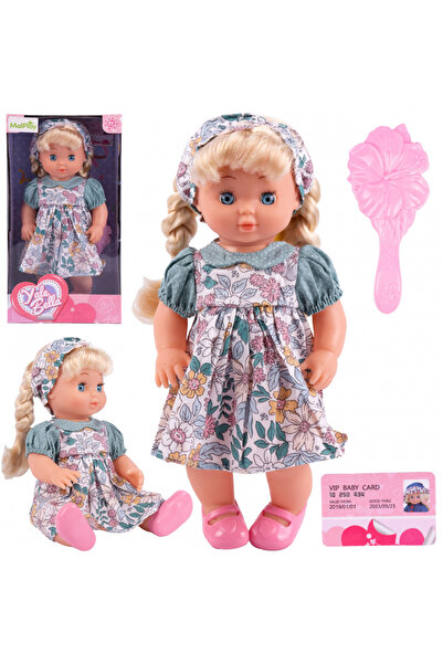MalPlay Papusa pentru copii Bella, cu bentita si accesorii incluse, inaltime 25 cm