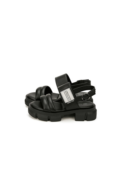 Butigo Thick Soled Black Women's Sandals