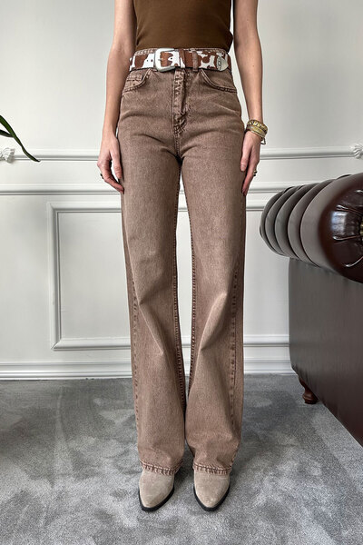 MAGARDE Παντελόνι τζιν με σωλήνες- CAMEL