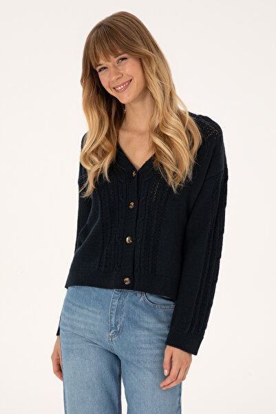 U.S. Polo Assn. Women's Navy Blue Knitwear Cardigan 50309657-Vr033