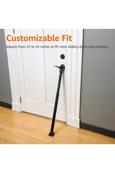 Amazon basics 69.85 CM Adjustable Security Bar - Black, 1-Pack