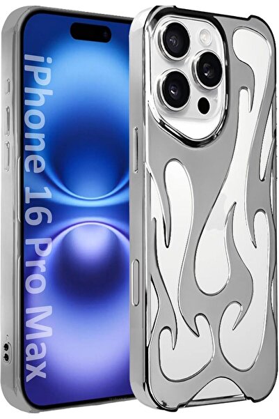 Margoun جراب iPhone 16 Pro Max - فضي، غطاء نحيف مقاوم للصدمات لامع مطلي كهربا...