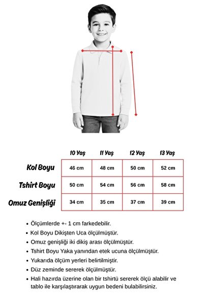 Trend Baby Kids Children's Unisex Long Sleeve Polo Neck T-Shirt Red School 10-13 Years Old