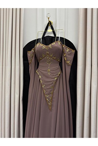 Heidi brown embroidered dress