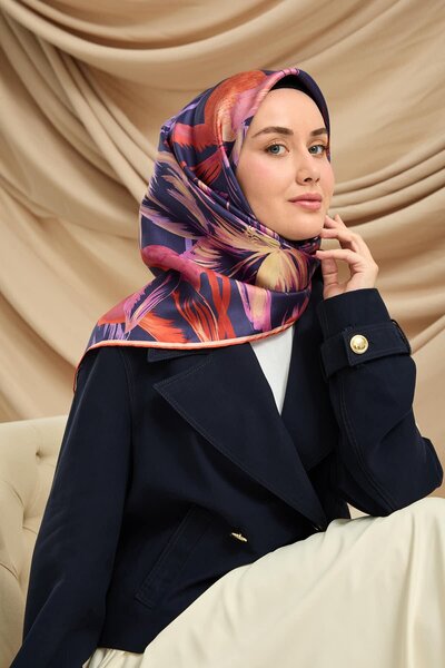 Silk Home Morcivert Pink Floral Pattern Tivil Woven Pure Silk Scarf-Kvs0895