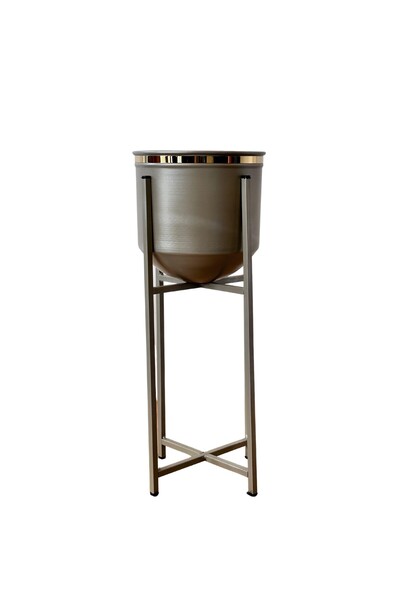 BitkiKapında Gardenia Bej Ayaklı Metal Saksı