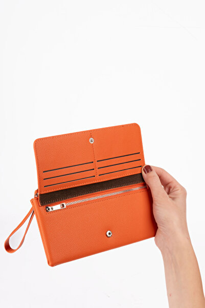 saraci leather craft Women's Vegan Faux Imported Leather Wristlet Wallet – Zippered & Card Holder Portfolio Stylish Long Wallet