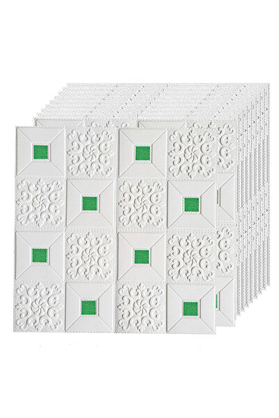 Teno Set of 20x 3D Teno® Wallpaper, coverage area 9.8 sq m, 70x70 cm, green