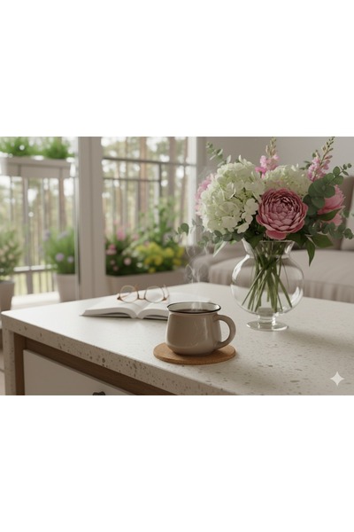 Elista Ceramic Mug Cup Silvery Patterned Colorful 150 Cc