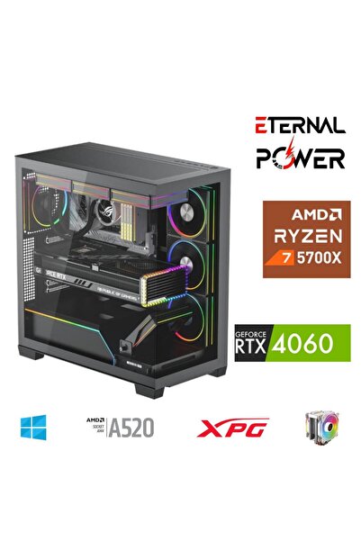 ETERNAL POWER RYZEN 7 5700X 32G DDR4 1TB M.2 RTX4060 A520 T650W