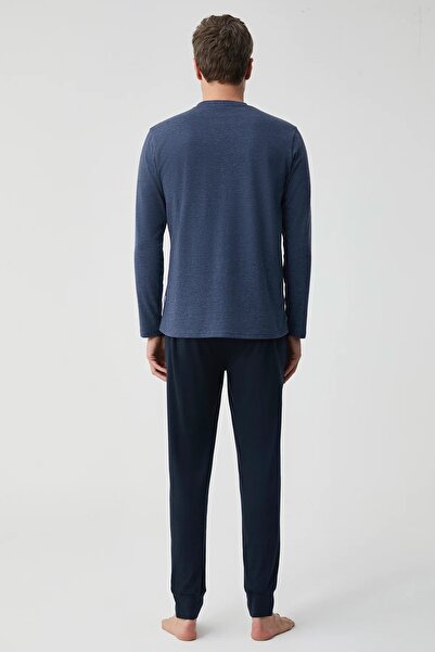 First Touch Cotton Circular Neck Long Sleeve Men's Pajama Set