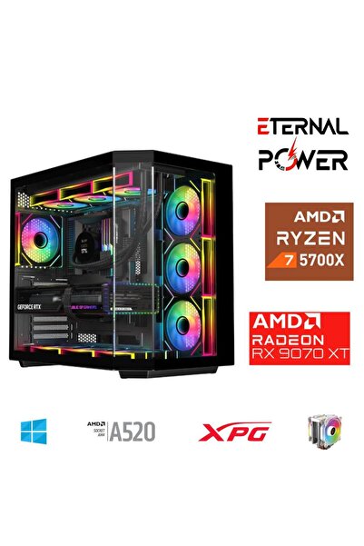 ETERNAL POWER RYZEN 7 5700X 32G DDR4 1TB M.2 RX9070XT A520 A750W