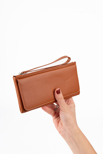 saraci leather craft Women's Vegan Faux Imported Leather Wristlet Wallet – Zippered & Card Holder Portfolio Stylish Long Wallet