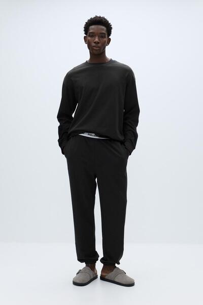 Pull & Bear Logolu elastik belli pijama