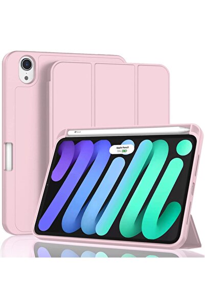 HYX iPad Mini 7/6 Case 8.3-inch with Pencil Holder, Soft TPU, Auto Sleep/Wake - Pink
