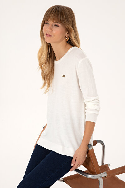 U.S. Polo Assn. Women's Ecru Basic Sweater 50314454-Vr019