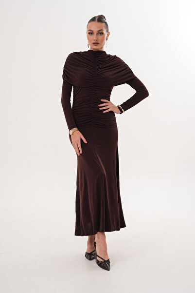 MILANOFOX Cape Drawstring Sandy Dress