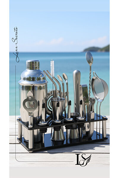 LUZZ SECRET'S Luzz Secrets 26 Parça Paslanmaz Çelik Kokteyl Shaker Seti ve St...