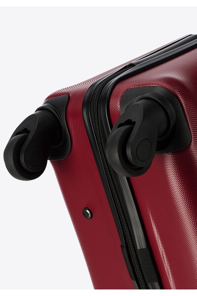 Wittchen Men's Large ABS Suitcase, Red, Grooved, Red ABS