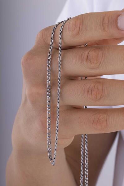 Gümüş Pazarım Oxidized Gourmet Model Men's Steel Chain Necklace