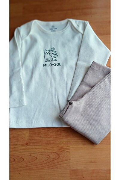 Milo Sol Milo+ Sol Pamuklu 2’li Set – Uzun Kollu Üst + Ribana Pantolon