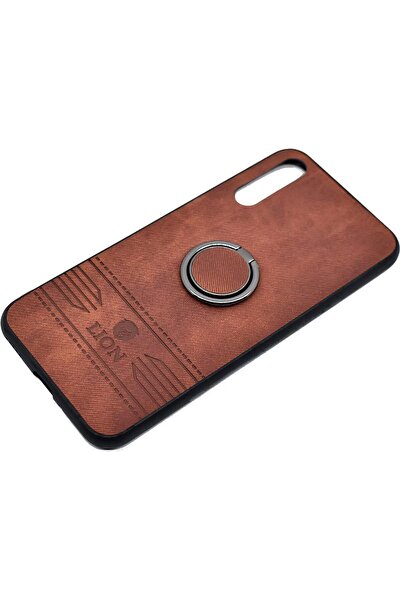 Generic Luxury Leather Back Cover With Holder For Huawei Y8p (Brown)