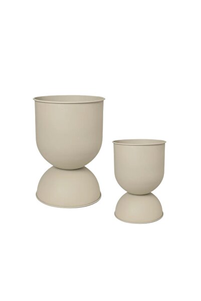 BitkiKapında Açelya Krem Metal Saksı 25 cm ağız çapı x 40 cm yükseklik