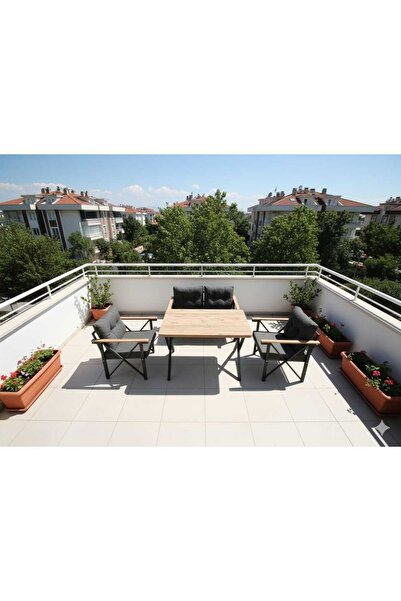 GÜL KONSEPT 2-1-1 MASALI (ANTRASİT GRİ) BAHÇE VE BALKON TAKIMLARI