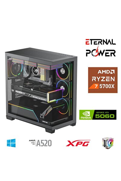 ETERNAL POWER RYZEN 7 5700X 32G DDR4 1TB M.2 RTX5060 A520 T650W