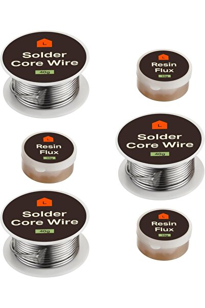 Lawazim سلك لحام بقلب راتنجي 40 جم + 10 جم راتنج - 3 مجموعات