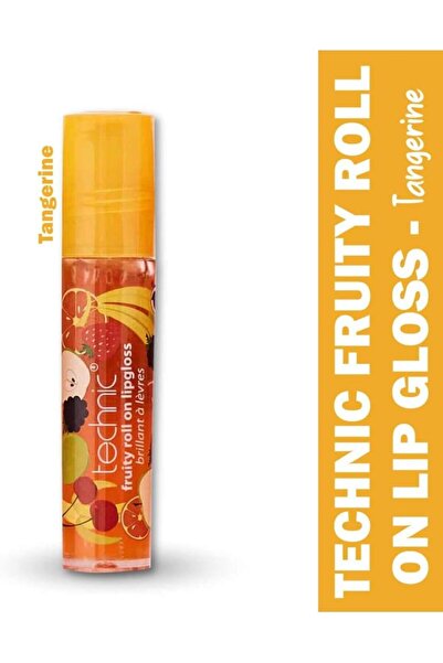 TECHNIC Fruity Roll on Lipgloss - Tangerine | Hydrating Gloss Rollerball, Sweet Scented | Vegan
