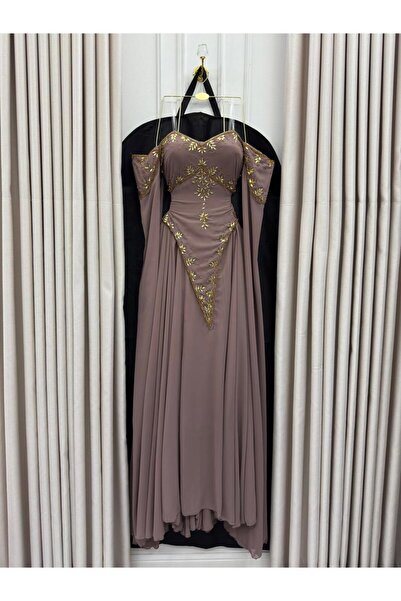 Heidi brown embroidered dress