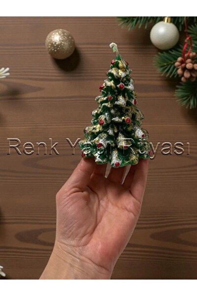 RENK YAPI RÜYASI ÇAM AĞACI MUM ŞIK DEKORATİF YILBAŞI -NOEL MUMU KUTULU HEDİYE...
