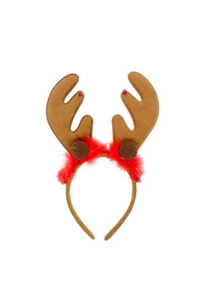 Gift Design Bandă de Crăciun, ren cu coarne maro și pene roșii, Crăciun