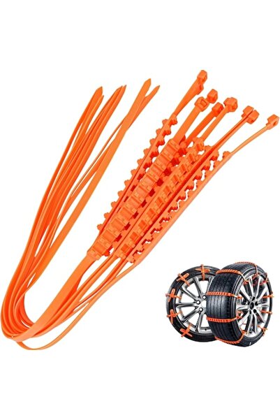 FONIX SnowGrip Anti-Slip Tire Strips, 93cm, Pack of 10, Orange