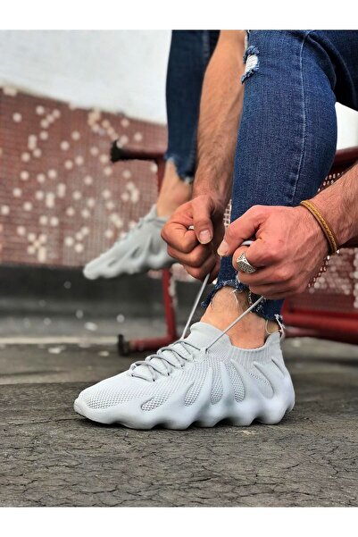 Wagoon WG300 Gray Knitwear Wrap Sole Casual Men's Shoes