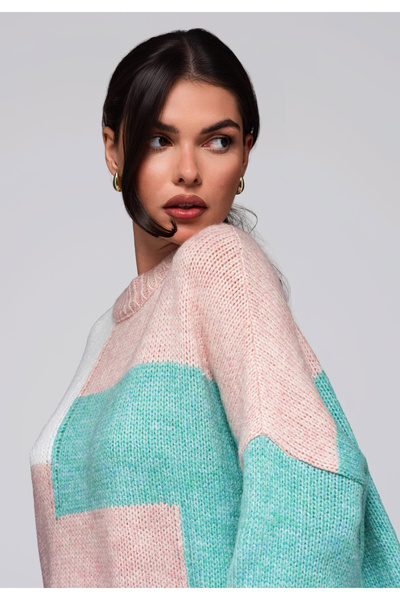 Larica by Ombre Women's Sweater LW-SWSW-0108 - pink/cream