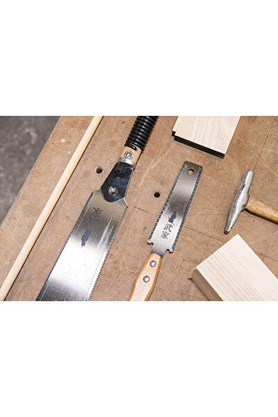 Generic Ryoba Japanese Pull Saw 9.5" & 6" Flush Cut Saw Set (2 pcs) - Steel Blades, Beech Handles