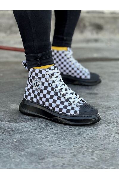 Wagoon WG017 Checkered Men's Half Ankle Casual Shoes