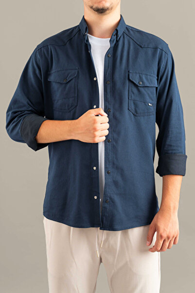 bombe Slim Fit Men's Cotton Denim Shirt
