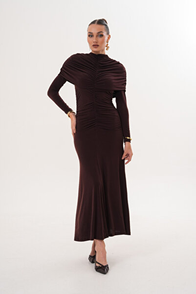 MILANOFOX Cape Drawstring Sandy Dress