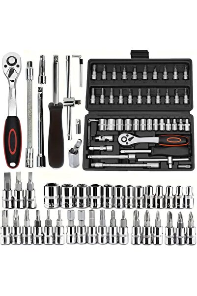 Beauenty 46 Pieces 1/4" Drive Socket Wrench Set (Style 1)