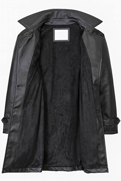 BASEL.CO Men's Slim Fit 80 cm Long Leather Jacket - Full Thai Feather Lining