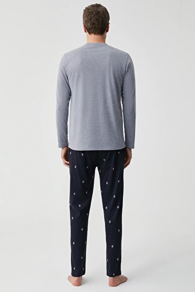 First Touch Cotton Circular Neck Long Sleeve Men's Pajama Set