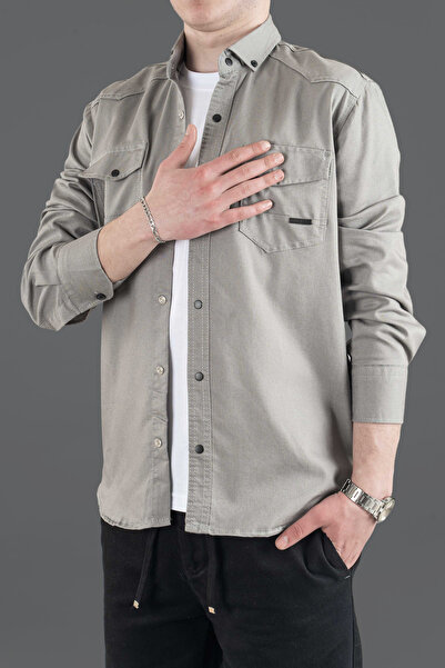 bombe Slim Fit Men's Cotton Denim Shirt