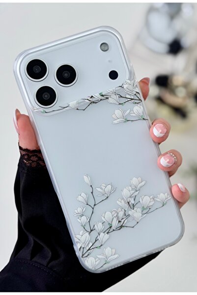 Go Aksesuar iPhone 17 Promax Compatible Anti-Shock Matte Transparent Printed Silicone Case