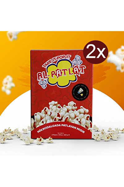 Regron AL-PATLAT Hızlı Pratik Mikrodalgada Patlayan Mısır, Popcorn 2 Kutu (2 Paket - 600Gr)